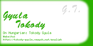 gyula tokody business card